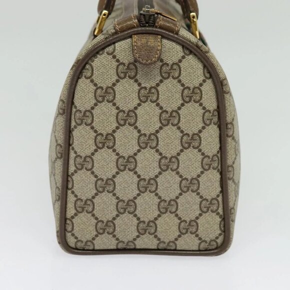 GUCCI GG Supreme Web Sherry Line Boston Bag PVC Beige Gold 40 02 006 Auth 141698 - Picture 4 of 15